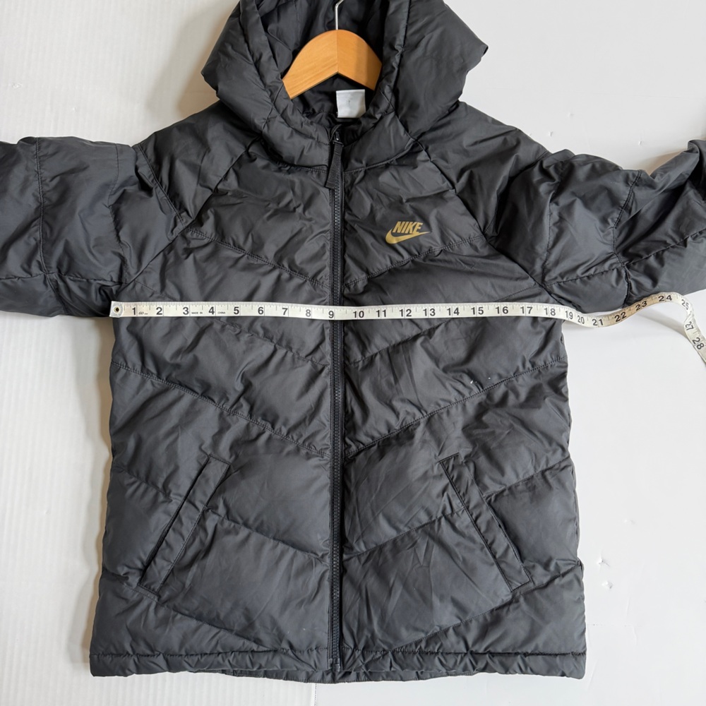Nike Youth's Full Zip Black Puffer Winter Jacket with Hood Size XL - Picture 8 of 11